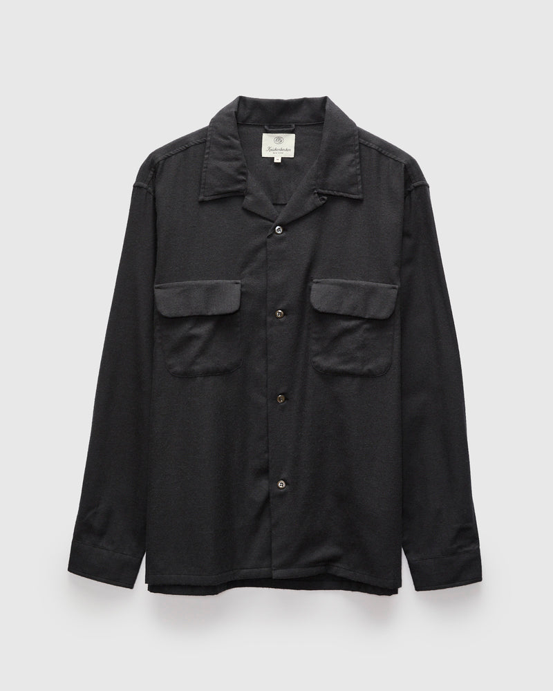 Penny Cotton Merino Flannel Shirt in Midnight