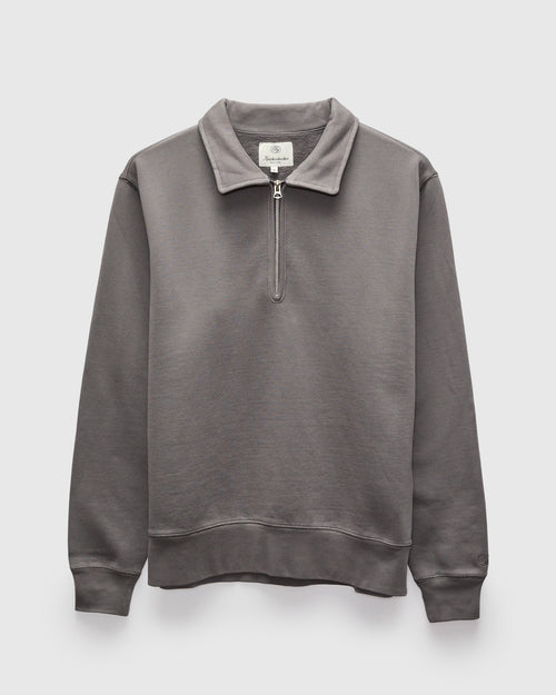 Stadium Quarter Zip Sweater in Plum
