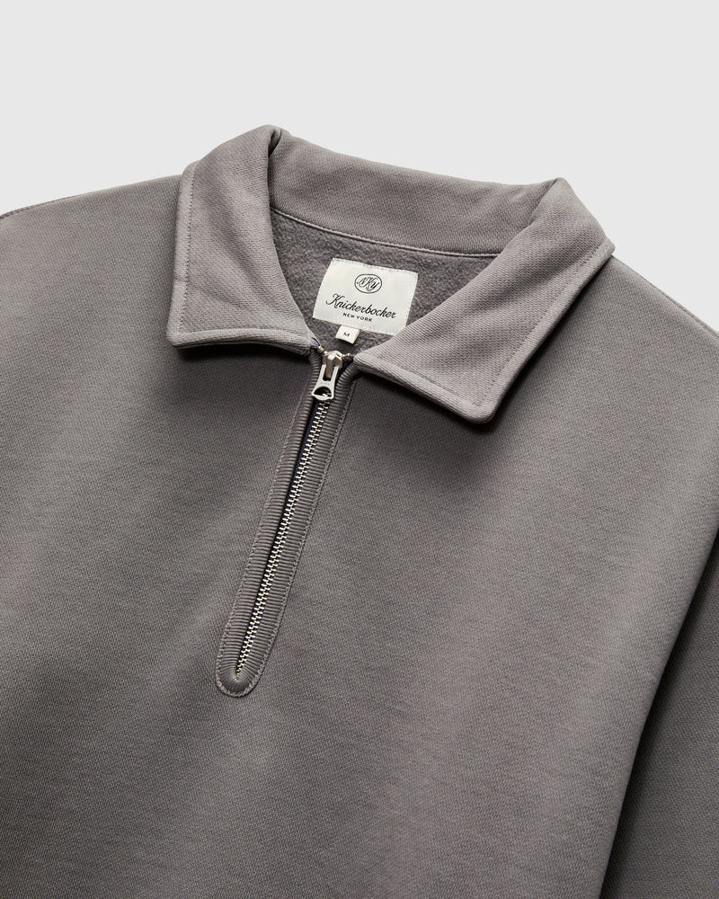 Stadium Quarter Zip Sweater in Plum