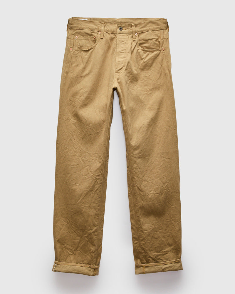 9.5oz Just Right Selvedge Chino in Khaki Beige