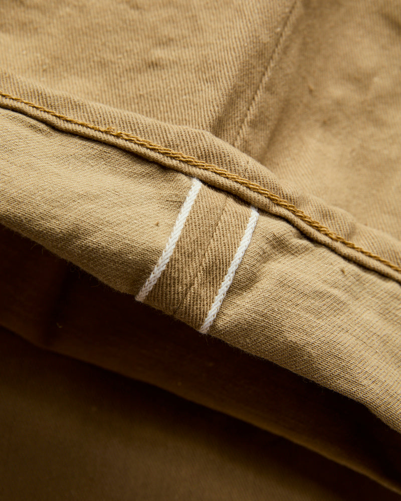 9.5oz Just Right Selvedge Chino in Khaki Beige