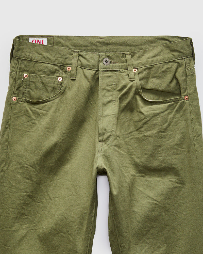 9.5oz Just Right Selvedge Chino in Olive