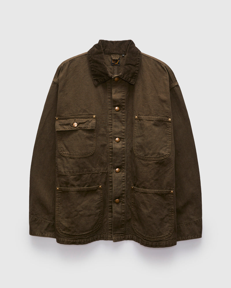 Relaxed Fit Oxford Coverall in Coffee Brown