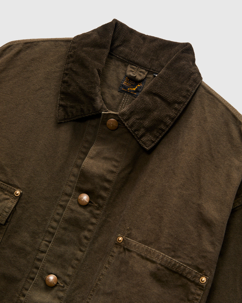Relaxed Fit Oxford Coverall in Coffee Brown