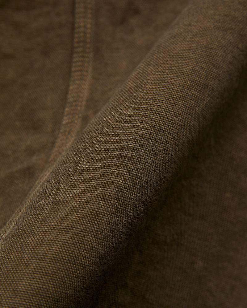 Relaxed Fit Oxford Coverall in Coffee Brown