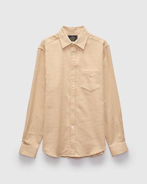 Abstract Pied Poule Button-Up Shirt in Cream