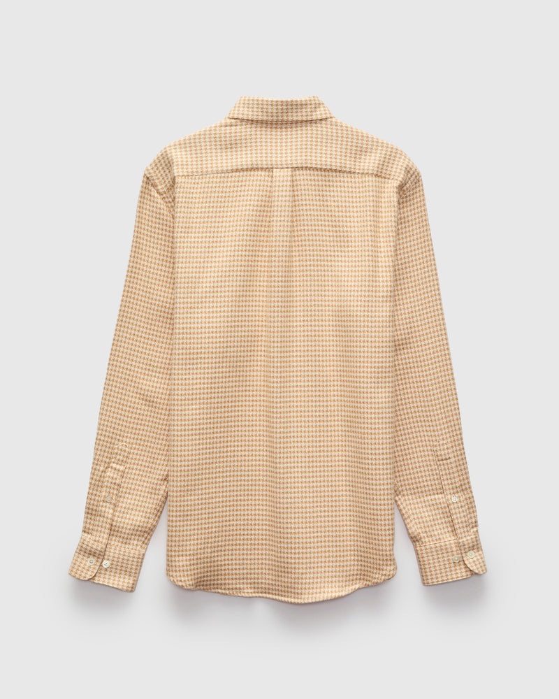 Abstract Pied Poule Button-Up Shirt in Cream
