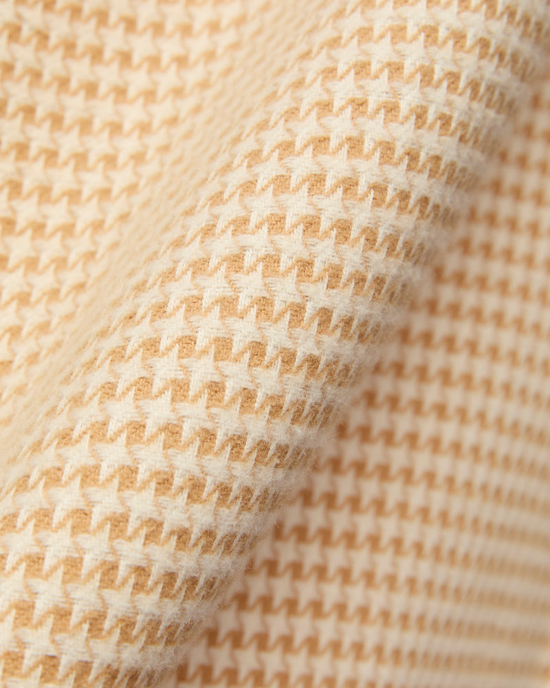 Abstract Pied Poule Button-Up Shirt in Cream