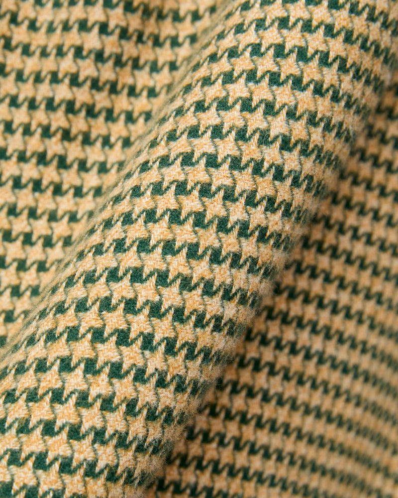 Abstract Pied Poule Button-Up Shirt in Green