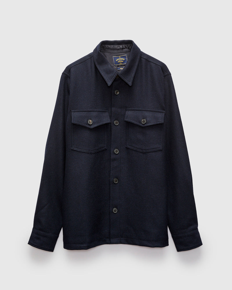 Wool Field Overshirt in Navy