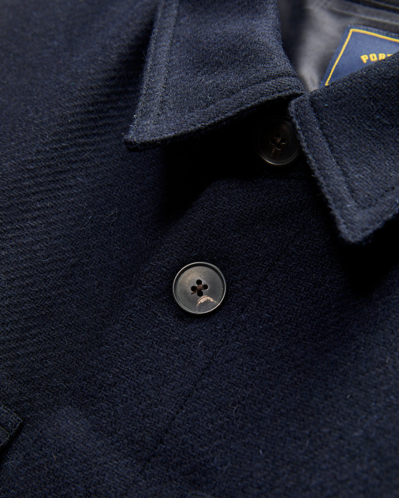 Wool Field Overshirt in Navy