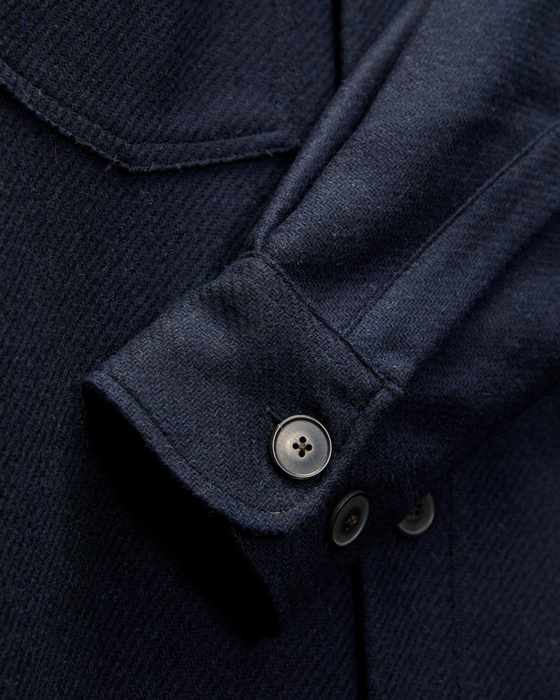 Wool Field Overshirt in Navy