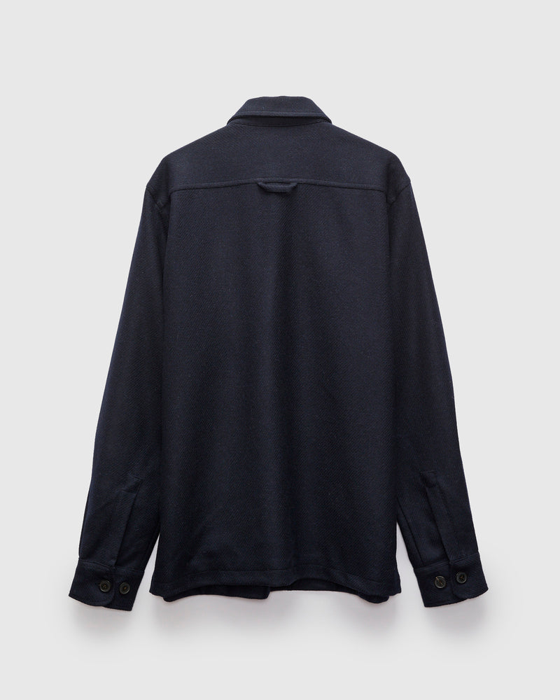 Wool Field Overshirt in Navy