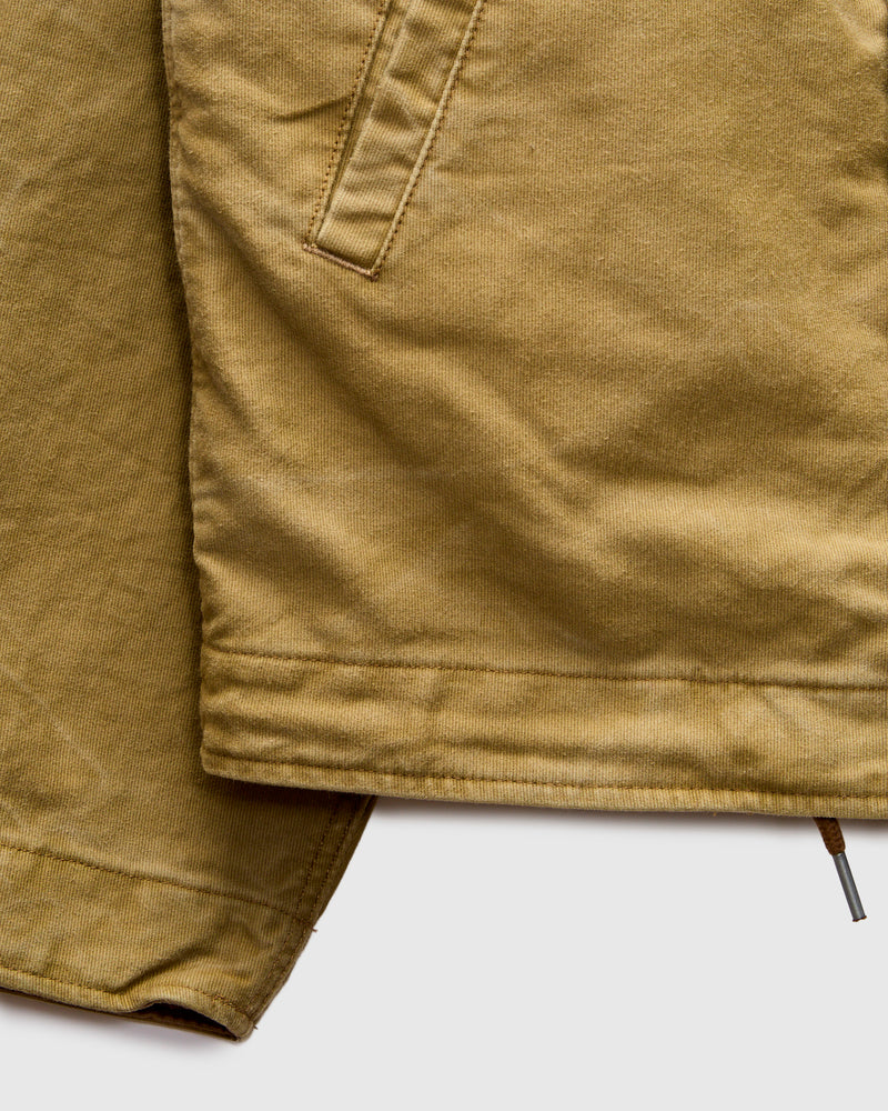 Corduroy Collar Bower Deck Jacket in Khaki Drab