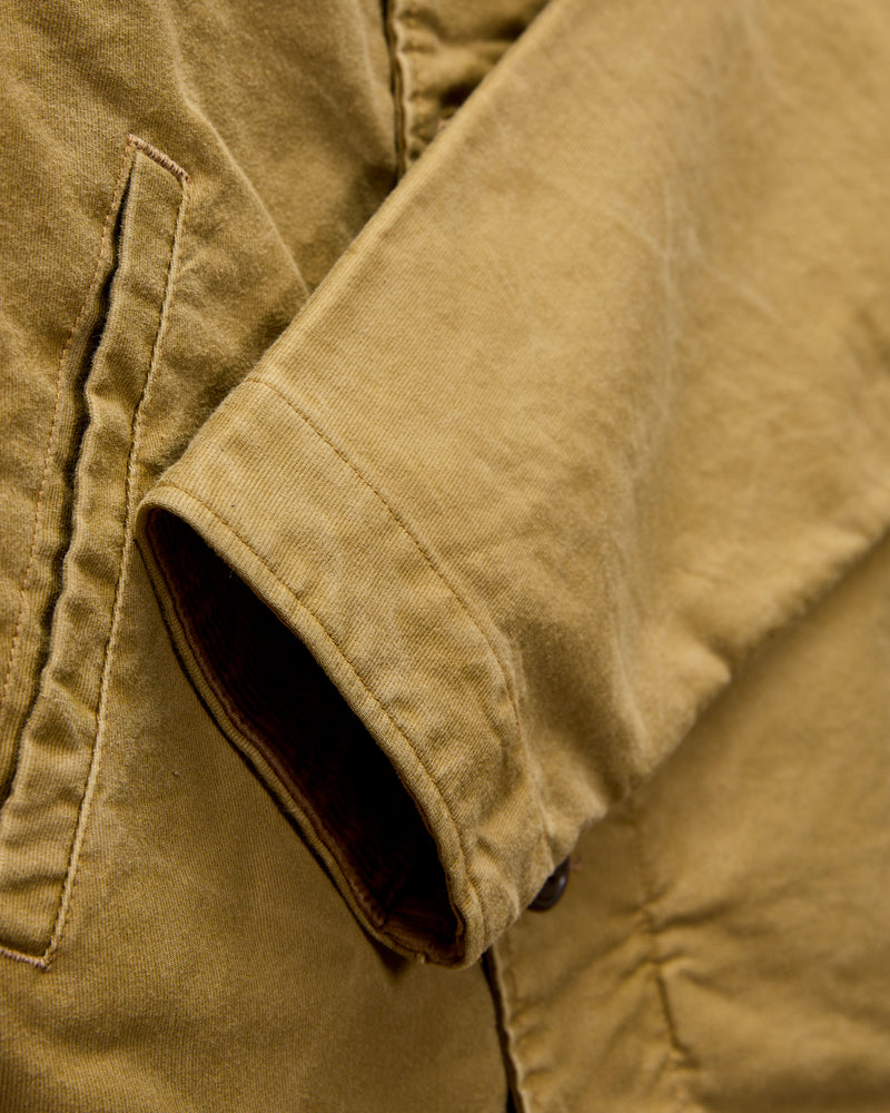 Corduroy Collar Bower Deck Jacket in Khaki Drab