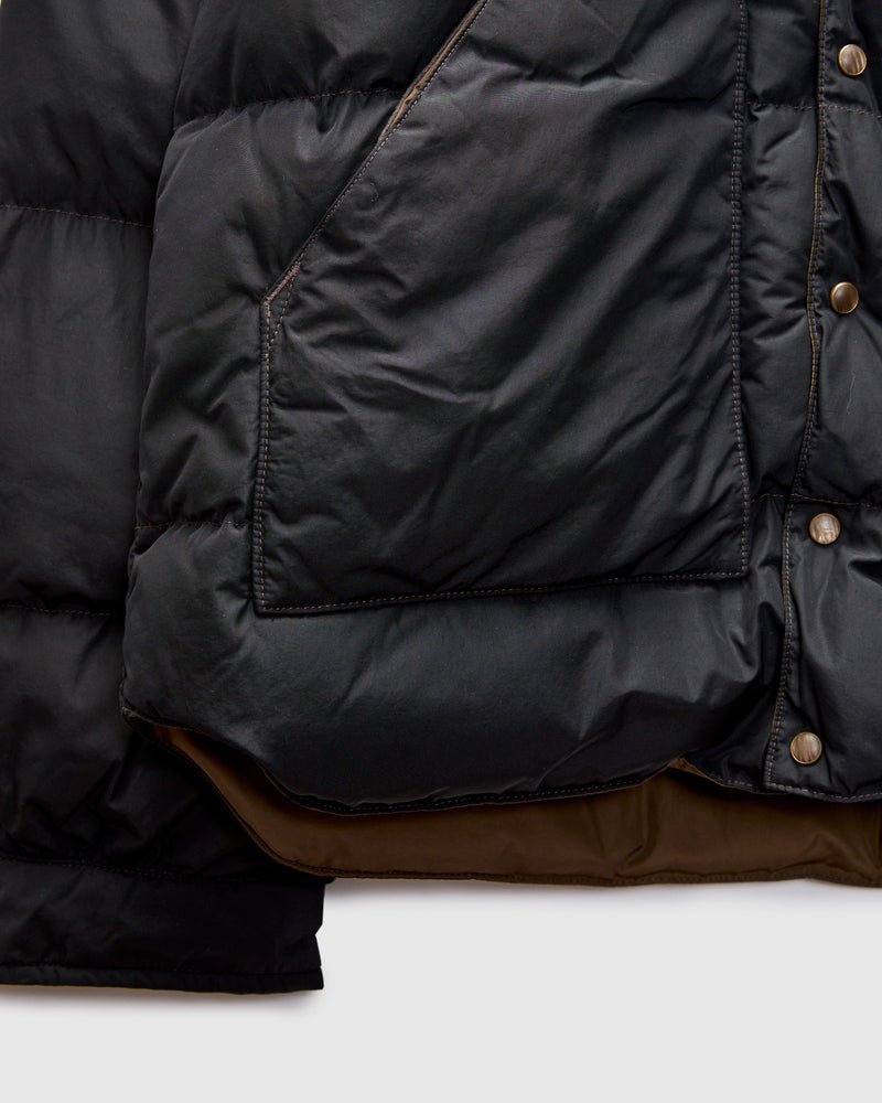 Quilted Shearling-Collar Jacket in Onyx