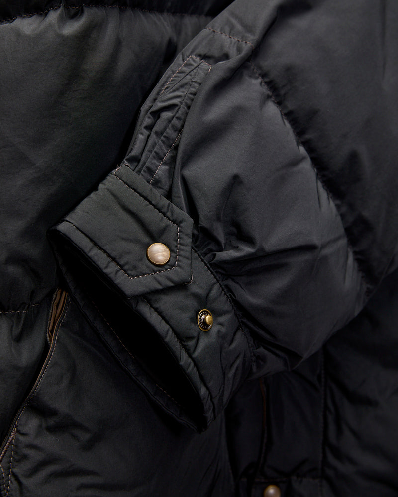Quilted Shearling-Collar Jacket in Onyx