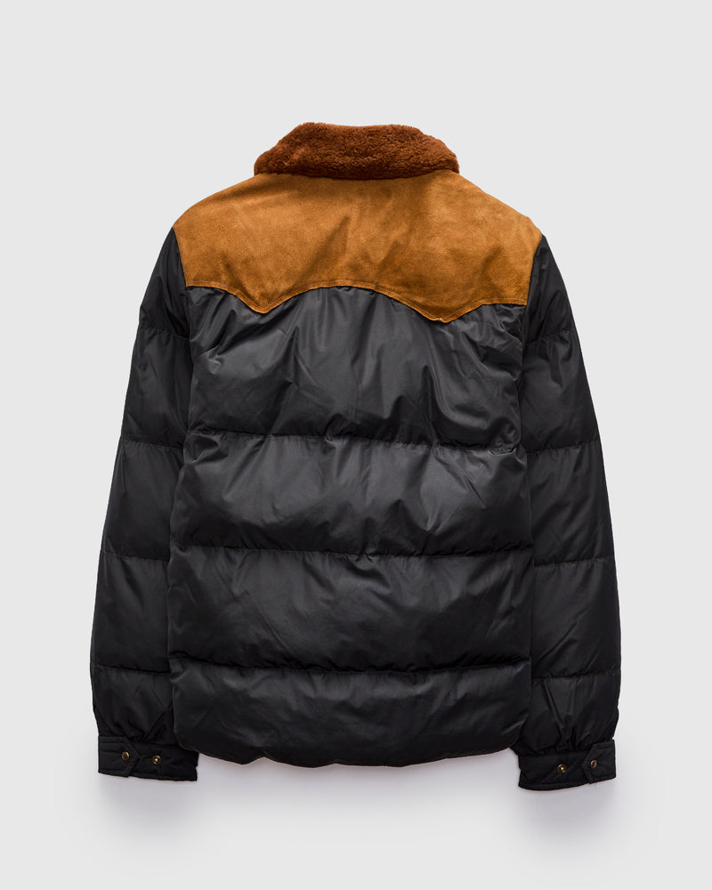 Quilted Shearling-Collar Jacket in Onyx