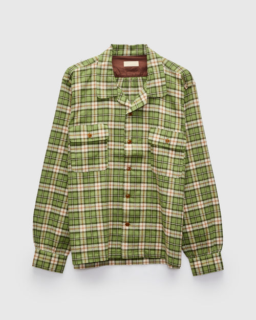 MSP-5036 Check Open Shirt in Green
