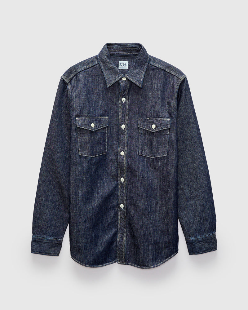 11.4oz Denim Double Weave Workshirt in Indigo
