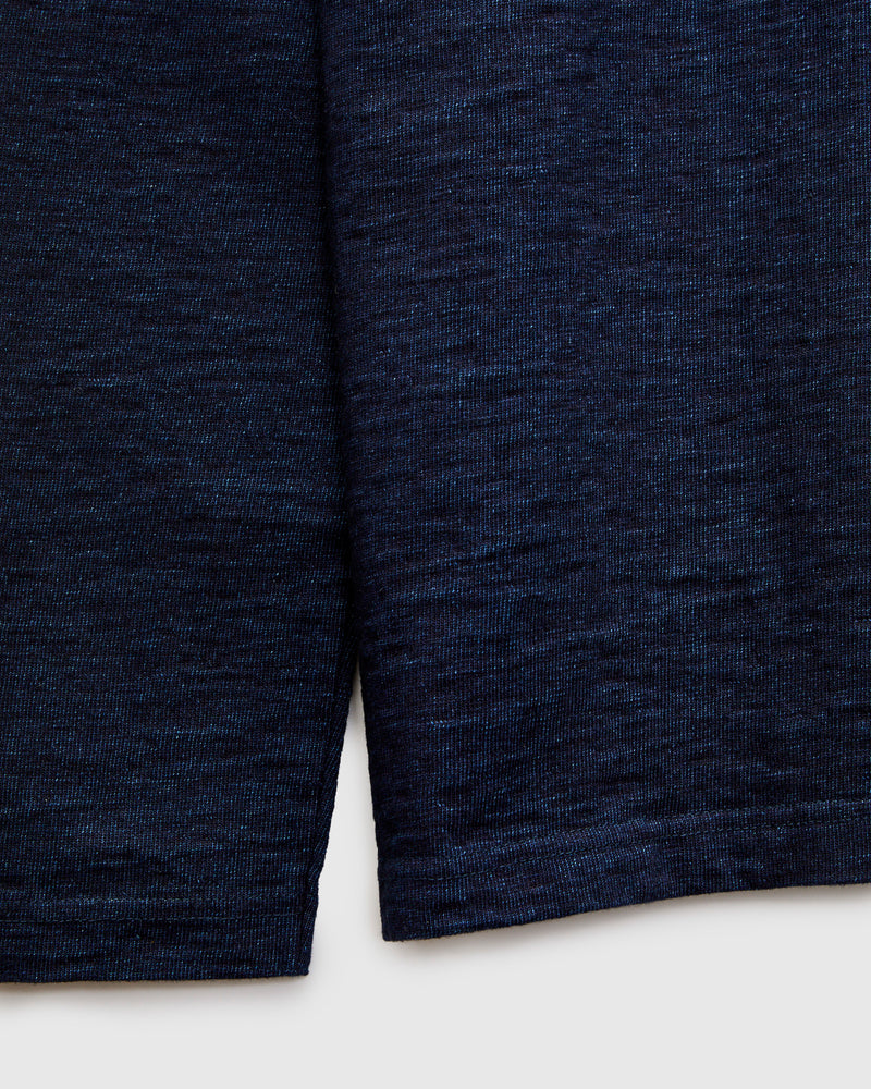 No. 7 Yarn Dyed Long Sleeve T-Shirt in Indigo