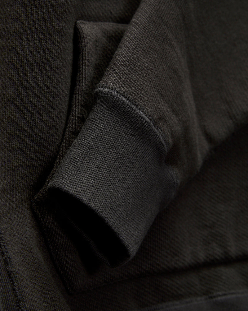 Double Heavyweight French Terry 25.8oz Pullover Hoodie in Sumi Black