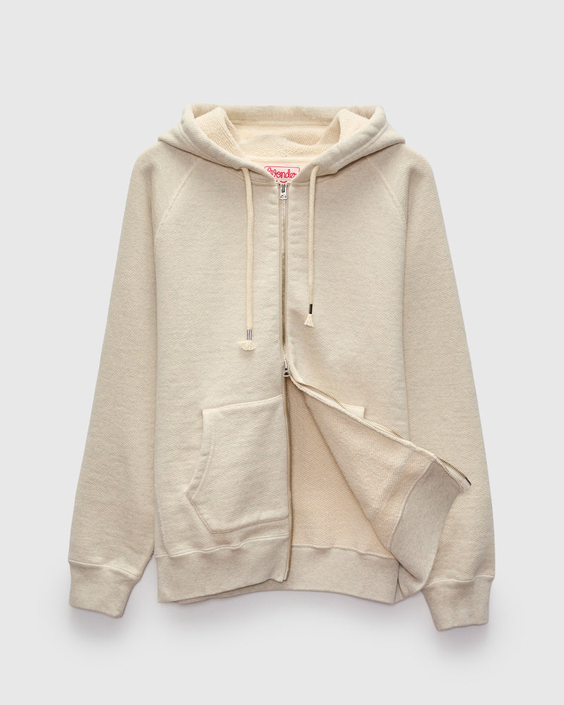 Double Heavyweight French Terry 25.8oz Zip Hoodie in Oatmeal