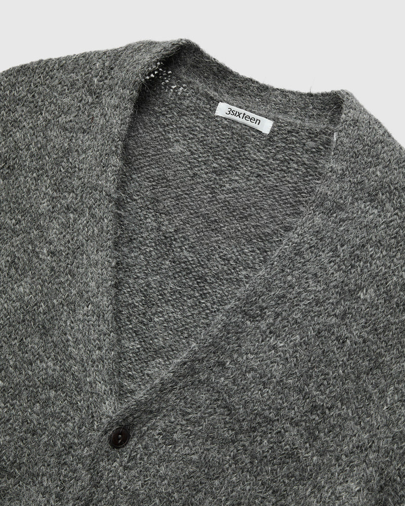 Classic Cardigan in Alpaca Pewter Tweed
