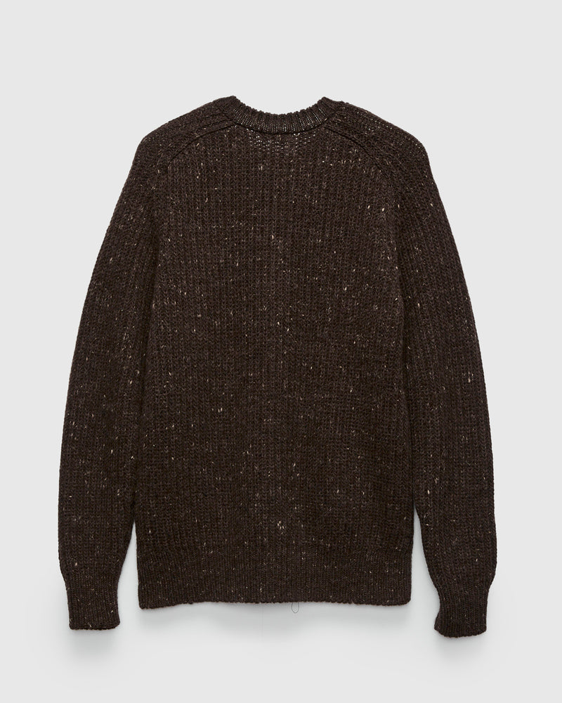 Fisherman Cardigan in Umber Tweed