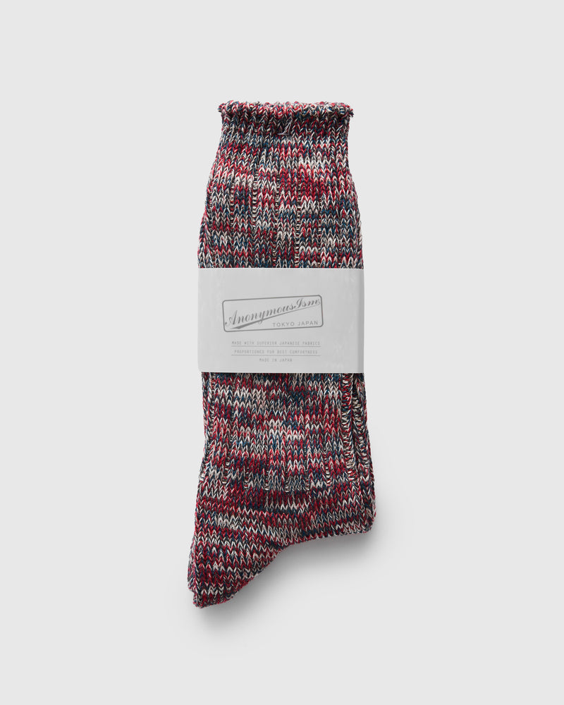 Melange Crew Sock in Steel