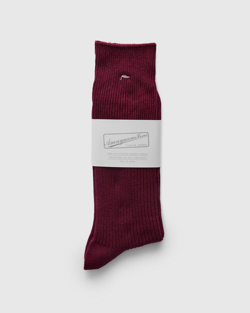 Brilliant Crew Sock in Wine