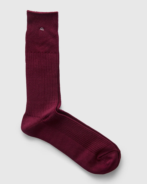 Brilliant Crew Sock in Wine