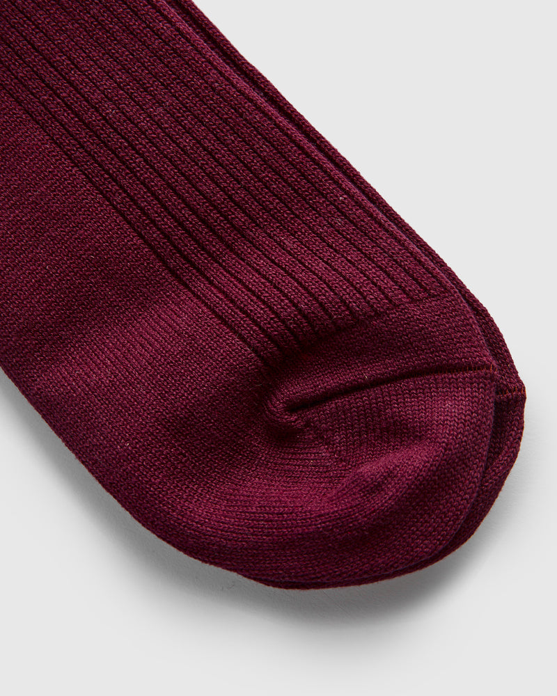 Brilliant Crew Sock in Wine