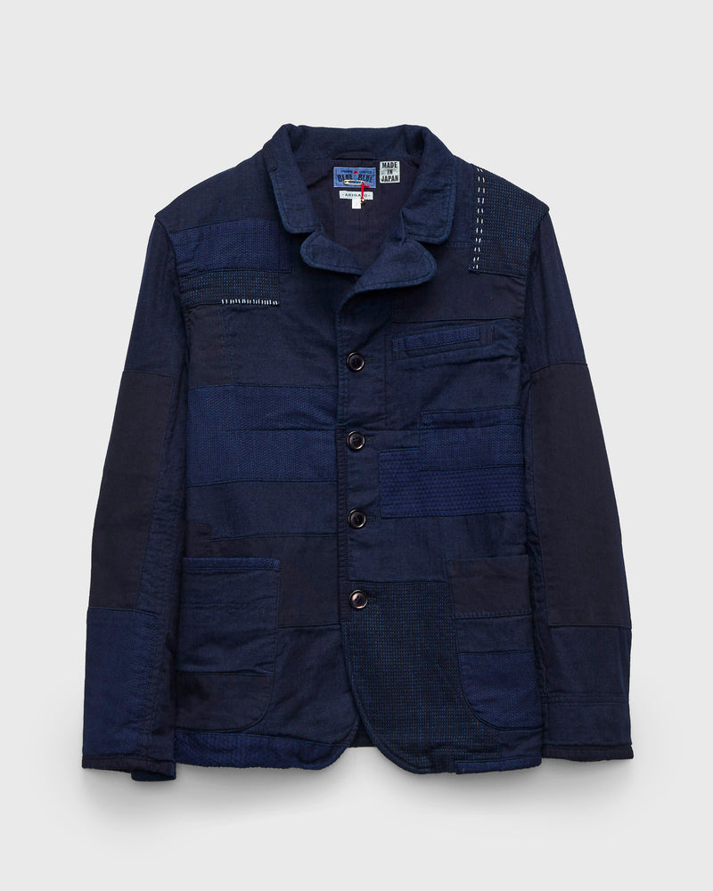 Sashiko Nenrin 5B Jacket in Patchwork Indigo