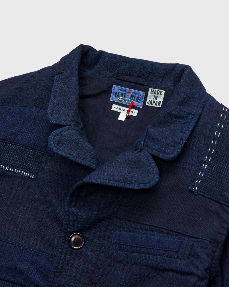Sashiko Nenrin 5B Jacket in Patchwork Indigo