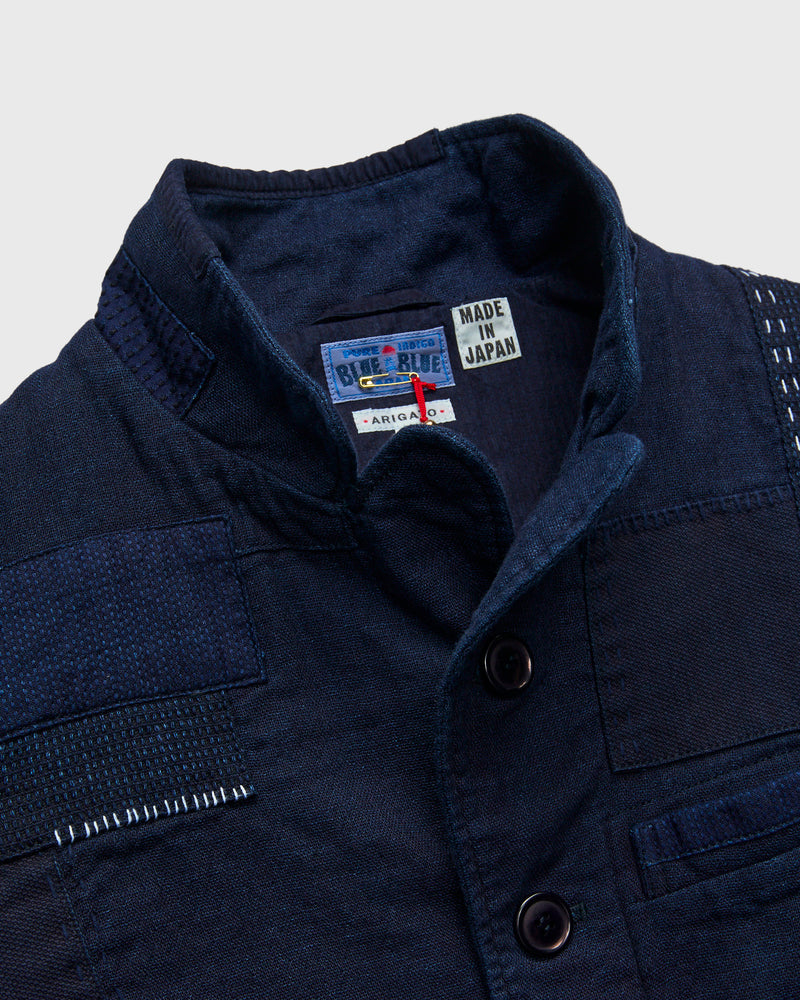 Sashiko Nenrin 5B Jacket in Patchwork Indigo