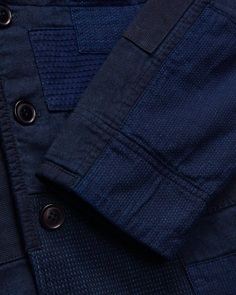 Sashiko Nenrin 5B Jacket in Patchwork Indigo