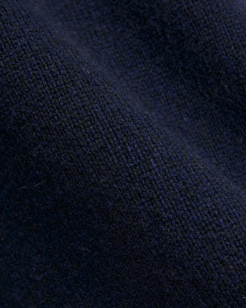 Yak Cashmere Knit Wool Haori Cardigan in Navy
