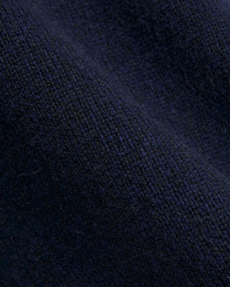 Yak Cashmere Knit Wool Haori Cardigan in Navy