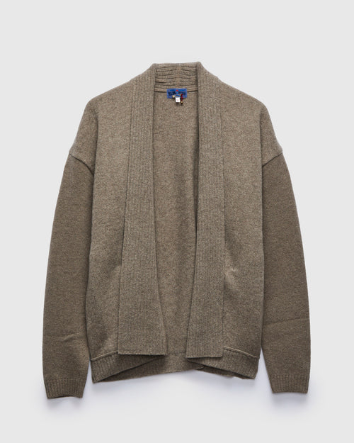 Yak Cashmere Knit Wool Haori Cardigan in Oatmeal