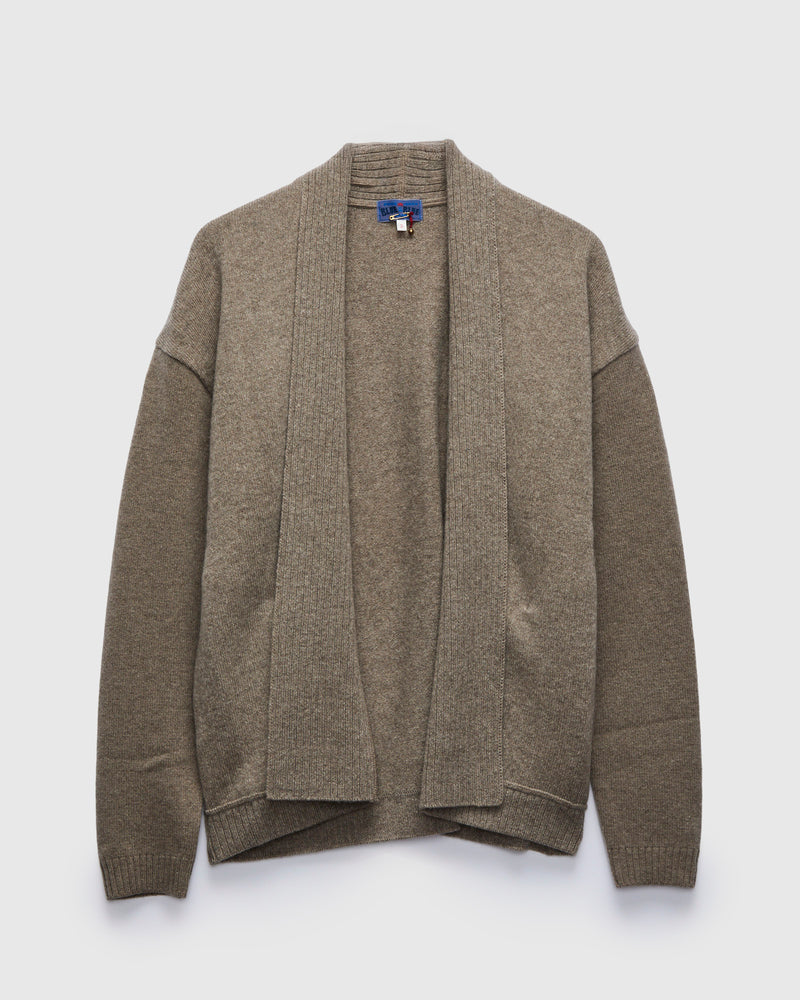 Yak Cashmere Knit Wool Haori Cardigan in Oatmeal