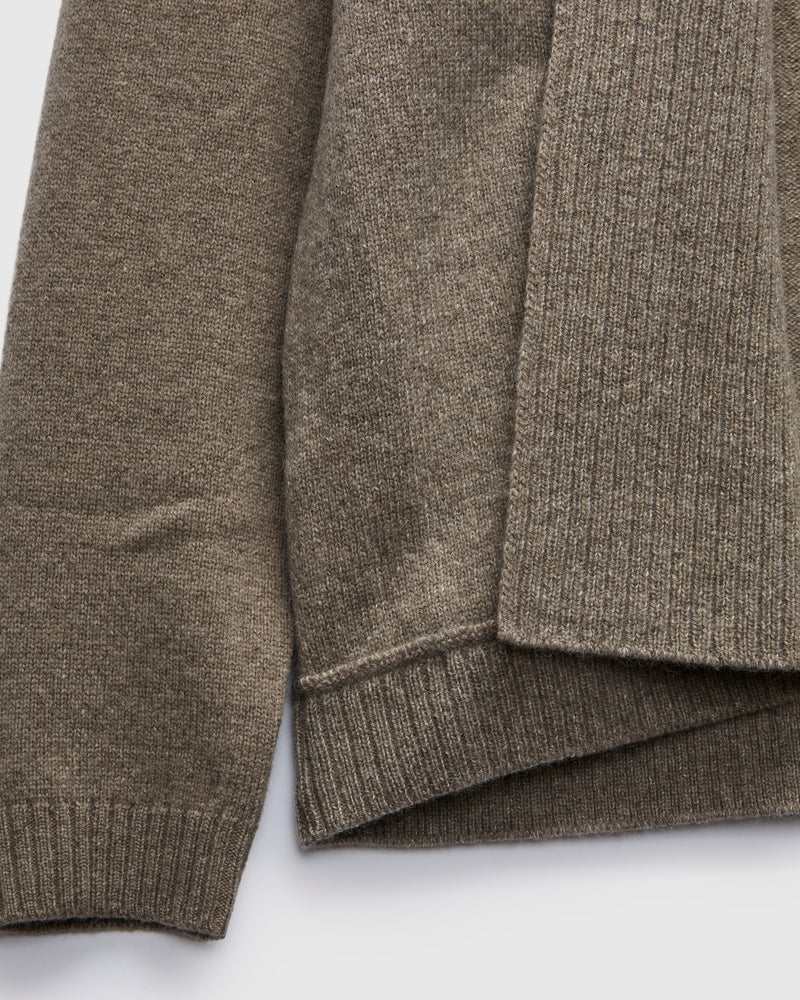 Yak Cashmere Knit Wool Haori Cardigan in Oatmeal