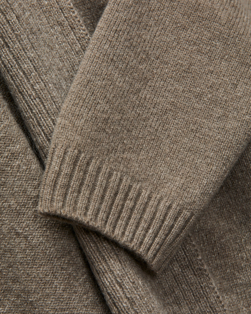 Yak Cashmere Knit Wool Haori Cardigan in Oatmeal