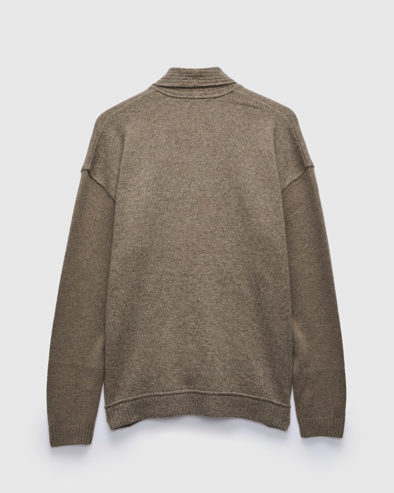 Yak Cashmere Knit Wool Haori Cardigan in Oatmeal