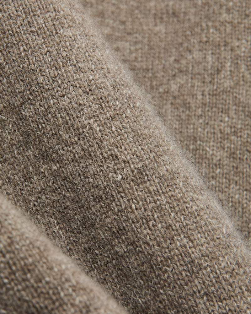 Yak Cashmere Knit Wool Haori Cardigan in Oatmeal