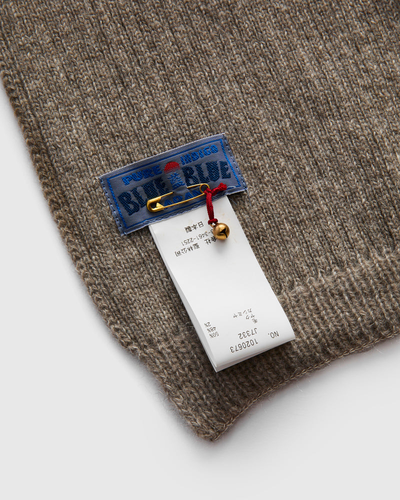 Yak Cashmere Mix Ribbed Scarf in Oatmeal