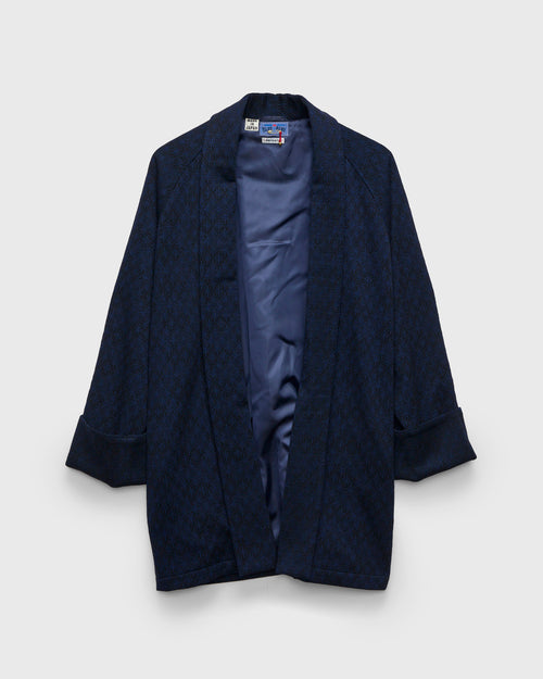 "Kumiki" Knit Wool Haori in Navy
