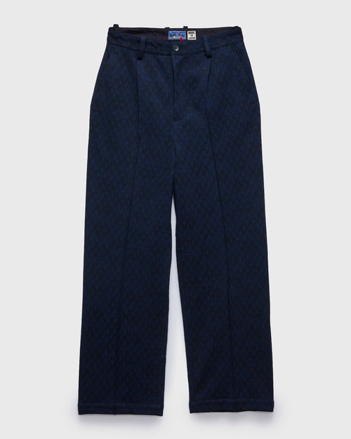 "Kumiki" Knit Wool Trousers in Navy