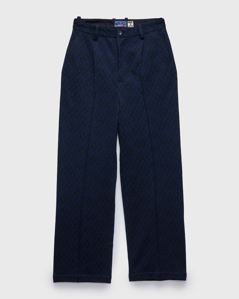 "Kumiki" Knit Wool Trousers in Navy
