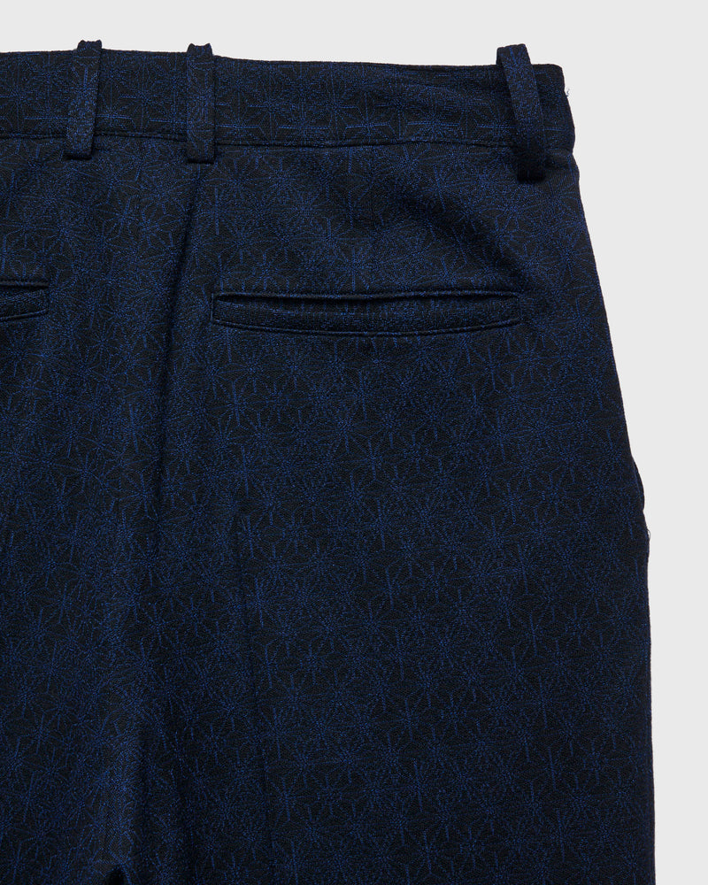 "Kumiki" Knit Wool Trousers in Navy